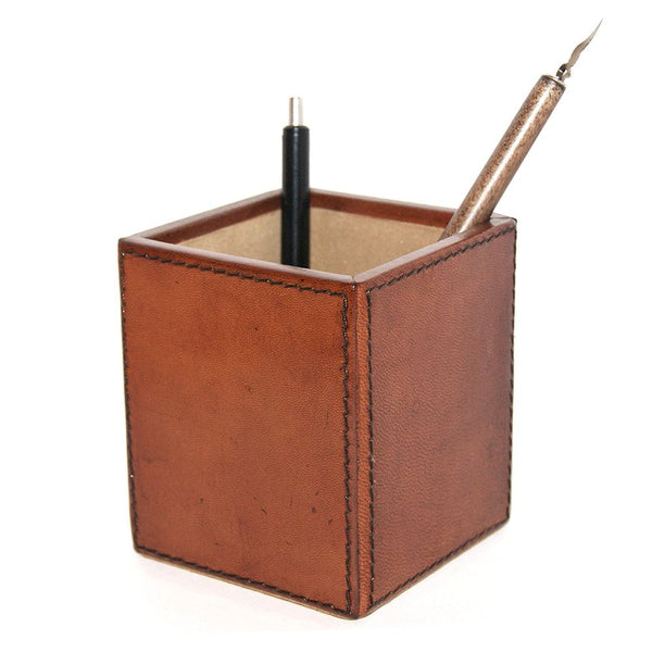 Leather Pen Holder - Tan Eclectic House