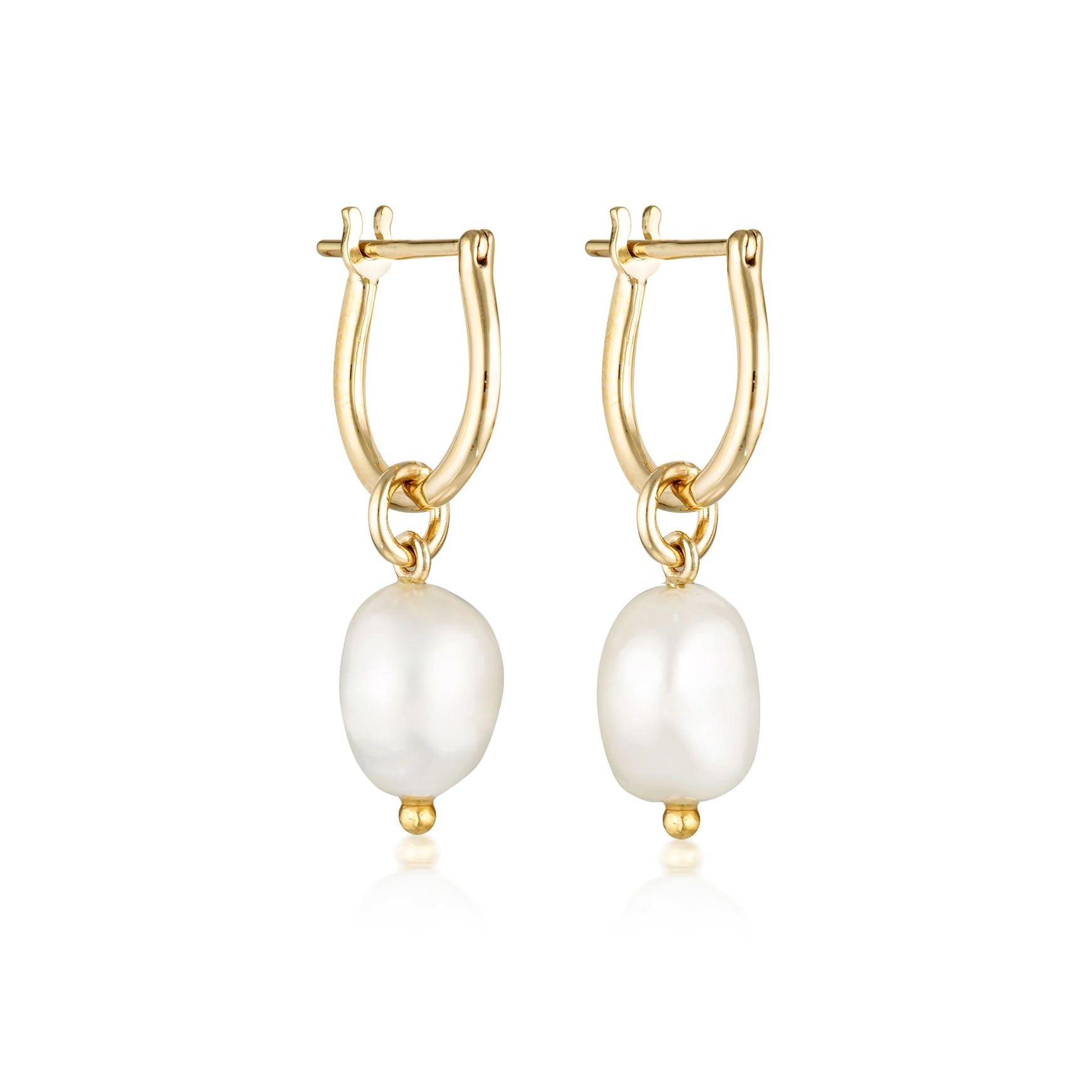 Linda Tahija Baroque Pearl Hoop Earrings - Gold Linda Tahija