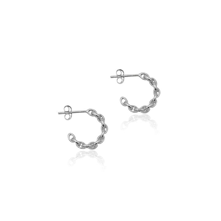 Linda Tahija Chain Hoop Earring - Sterling Silver Linda Tahija