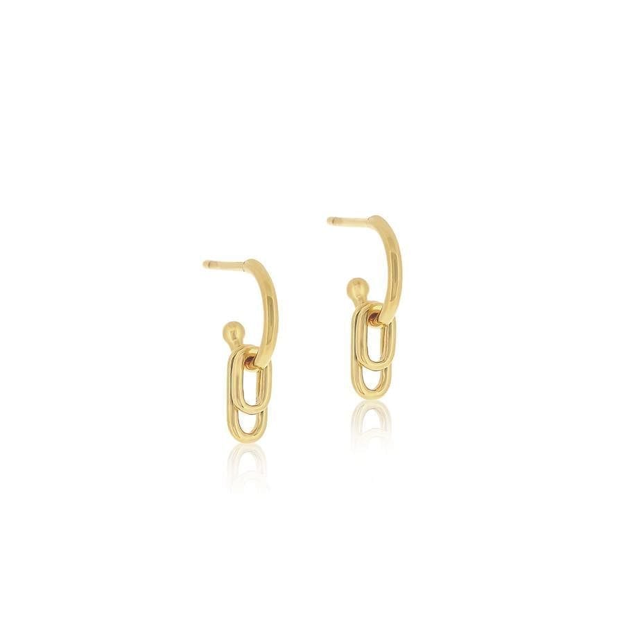 Linda Tahija Ellipse Hoop Earrings - Gold Linda Tahija