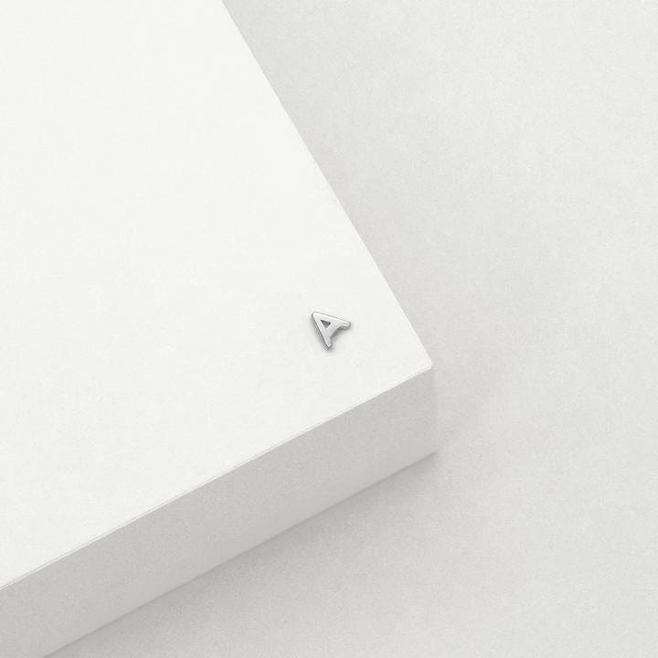 Linda Tahija Micro Letter Stud Earring - Sterling Silver Linda Tahija