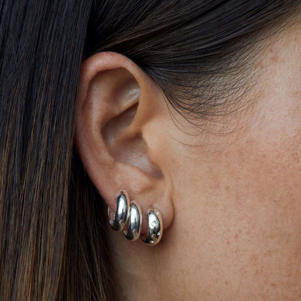 Linda Tahija Solar Huggie Earrings - Silver Linda Tahija