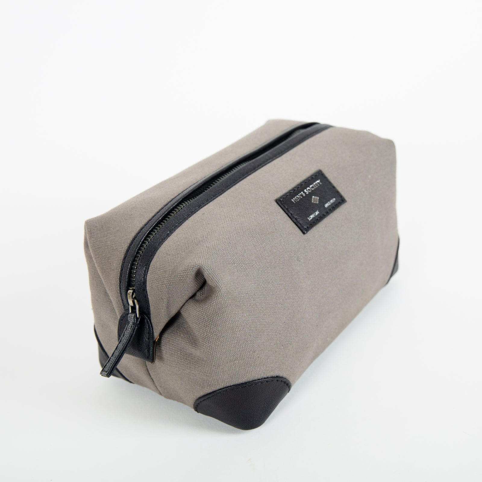 Little Global Leather Washbag - Grey & Black Little Global