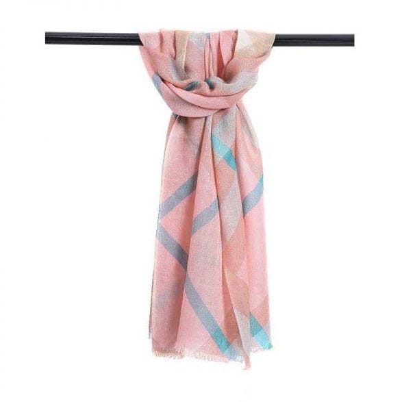 Merino Wool Scarf - Pink Check JJ Sisters