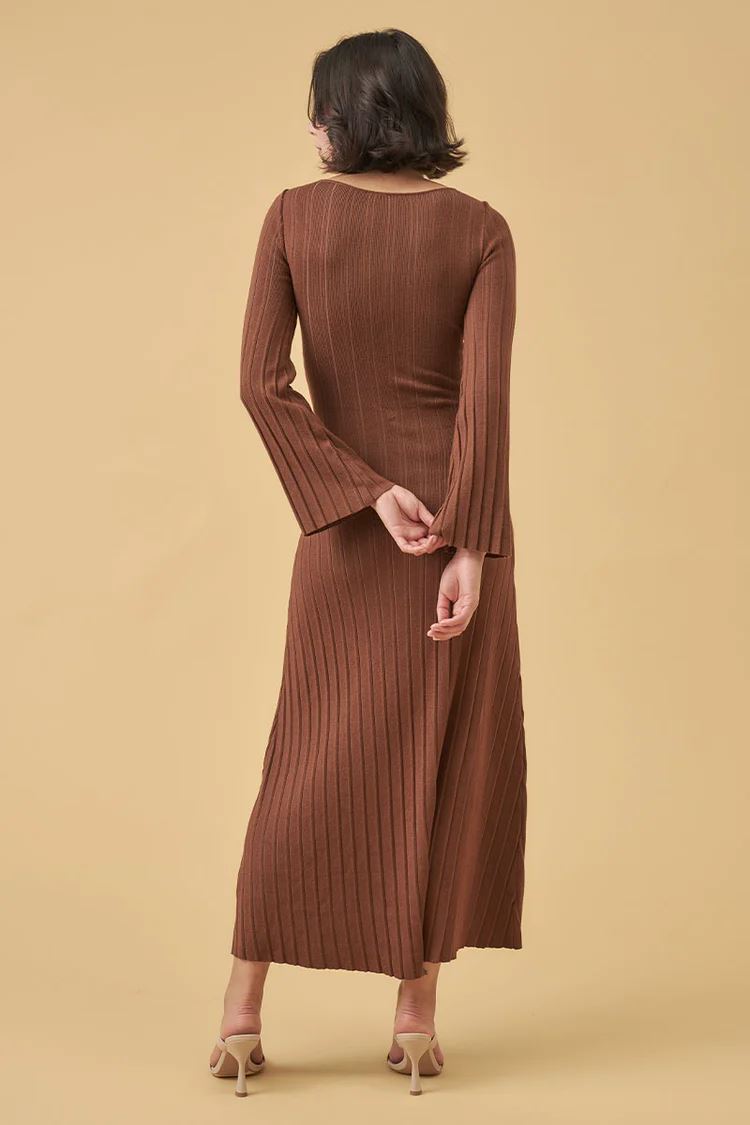 Mon Renn Sense Knit Dress - Chocolate Mon Renn