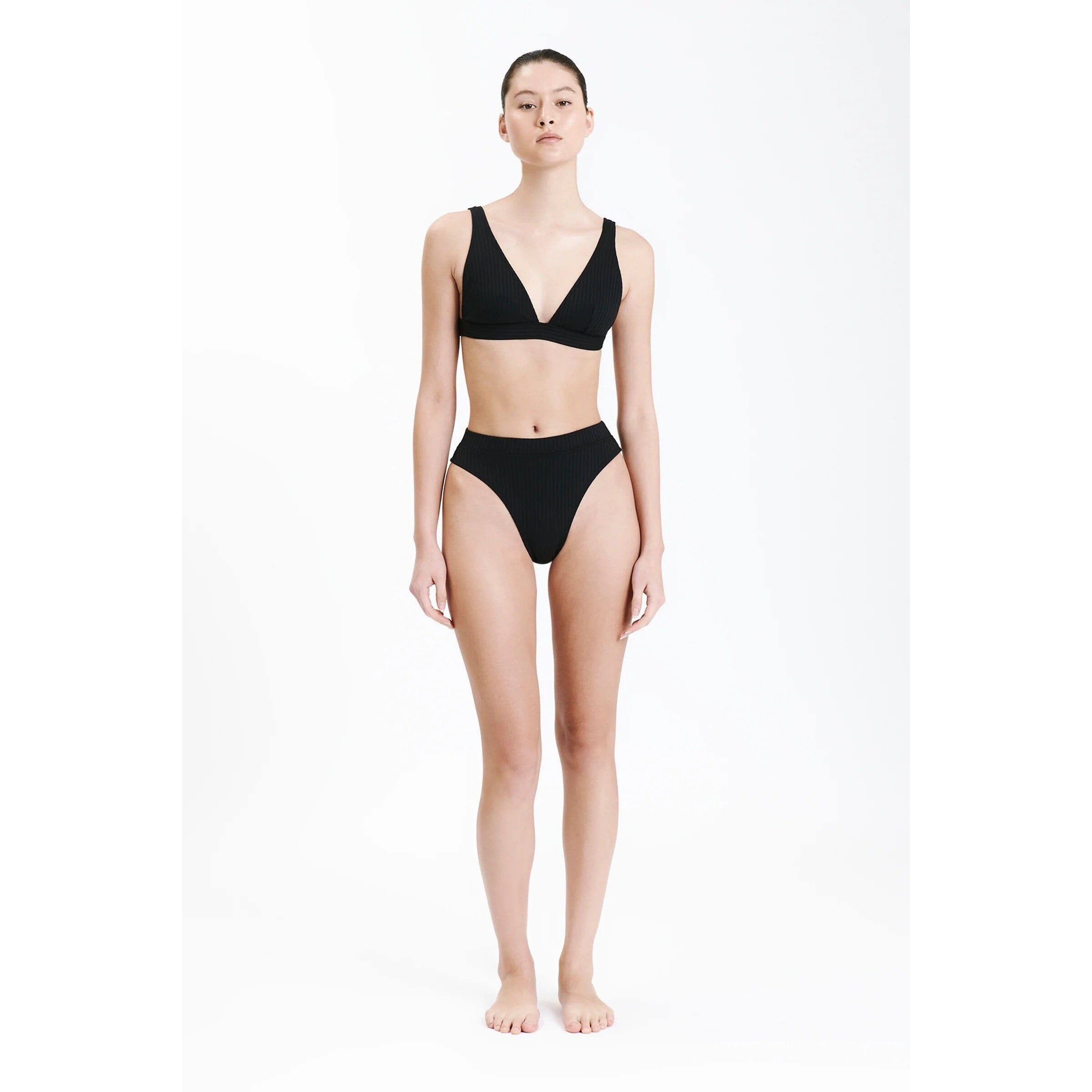 Nude Lucy High Rise Bikini Bottoms - Black Nude Lucy