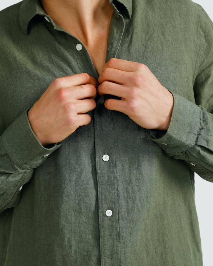 ortc clothing co. linen shirt- green ortc Clothing Co.