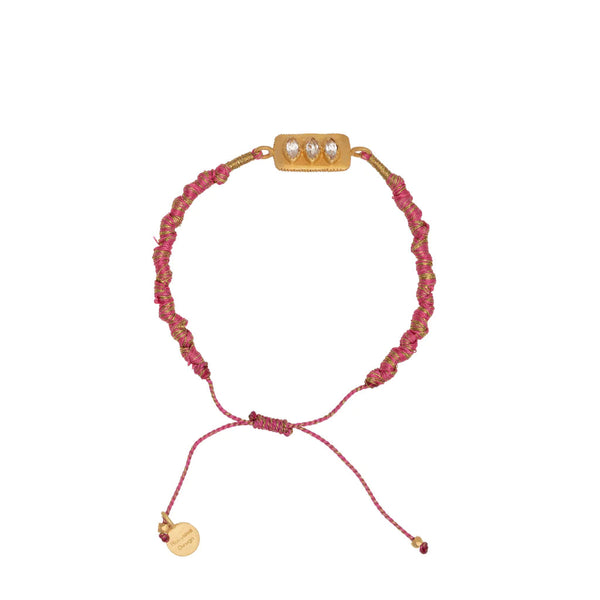 Ruby Design Cubic Zirconia Bracelet - Pink/Gold Ruby Design