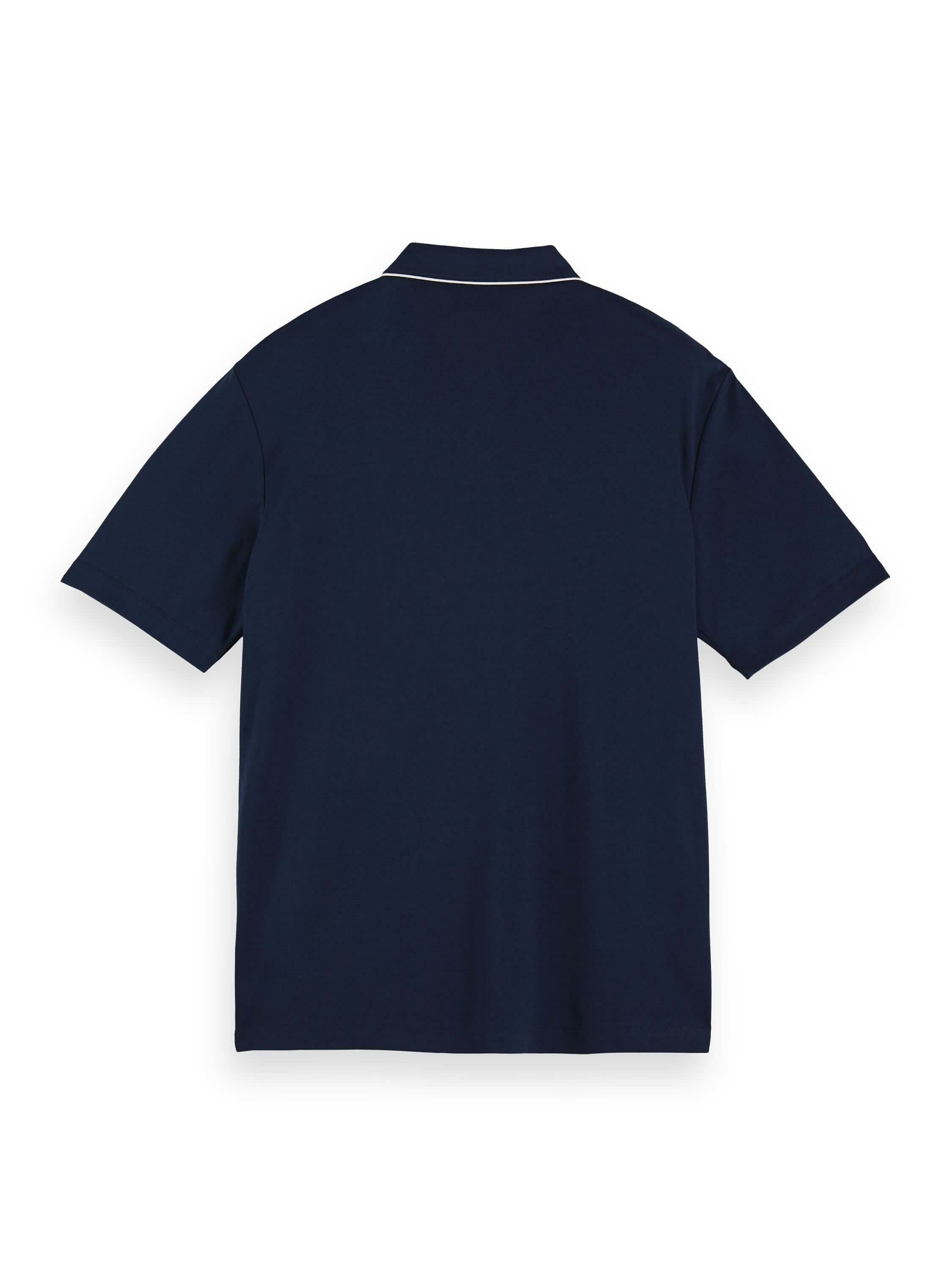 Scotch & Soda Chic Cotton Jersey Polo With Contrast Piping - Night Scotch & Soda