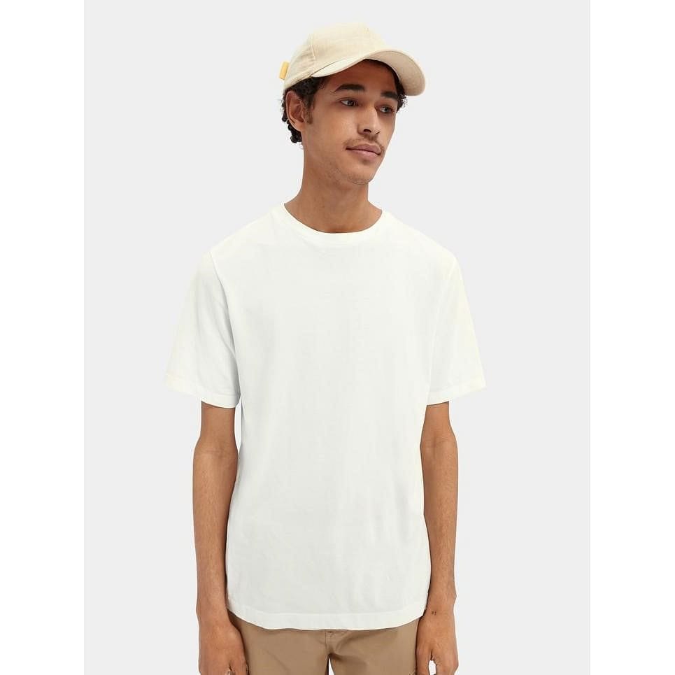 Scotch & Soda Classic Solid Organic Cotton-Jersey T-shirt - Off White Scotch & Soda