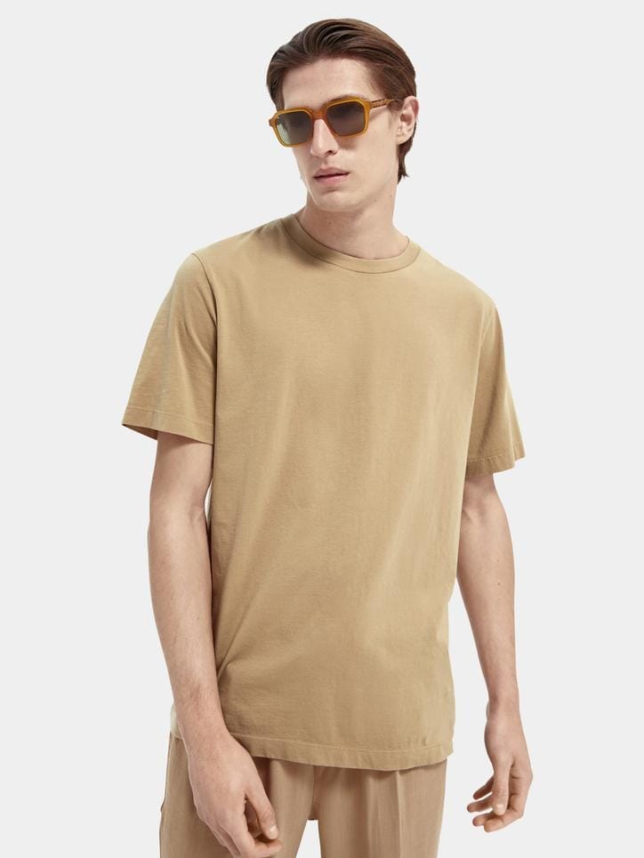 Scotch & Soda Classic Solid Organic Cotton-Jersey T-shirt - Sand Scotch & Soda