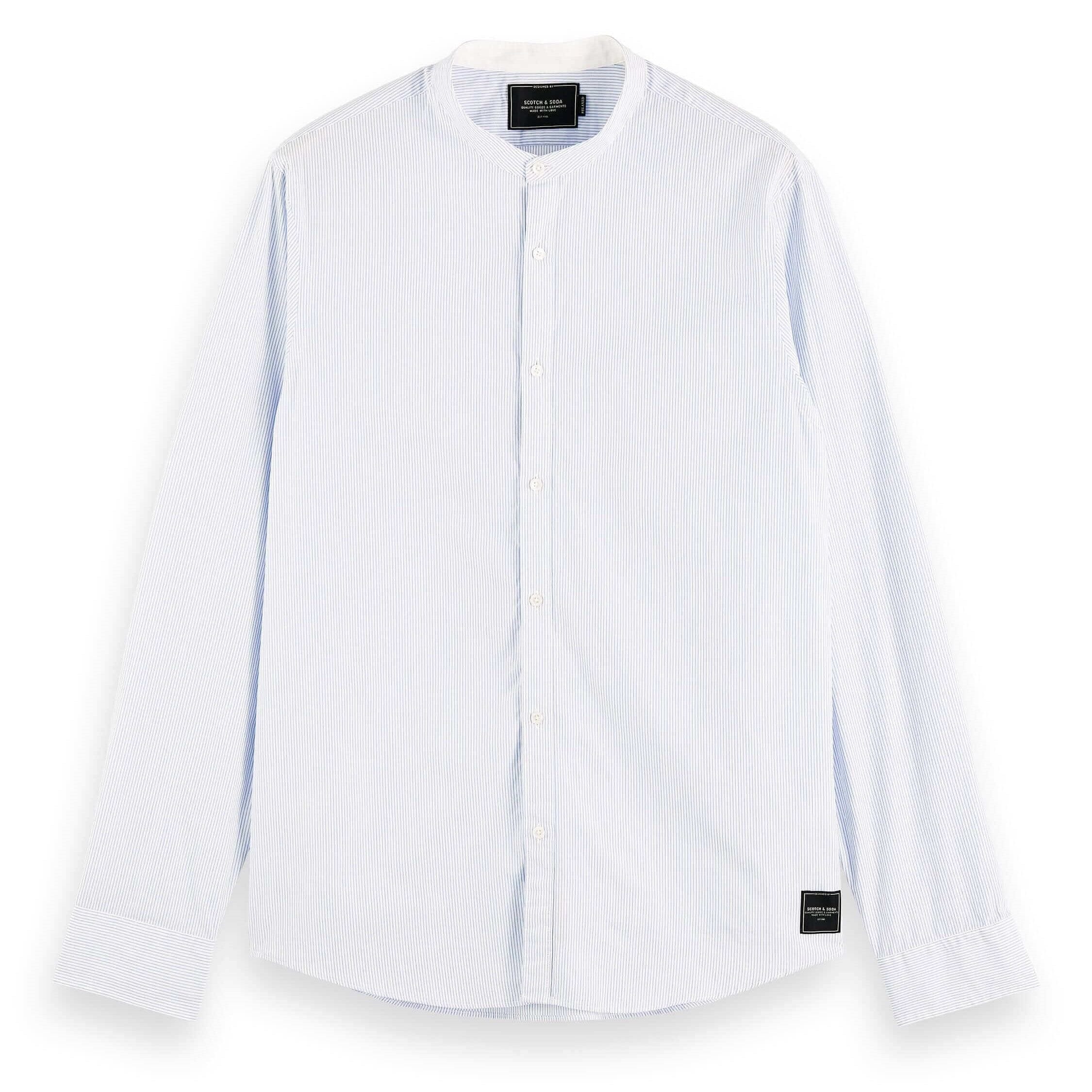 Scotch & Soda Collarless Organic Cotton Poplin Relaxed Fit Shirt - Combo B Scotch & Soda