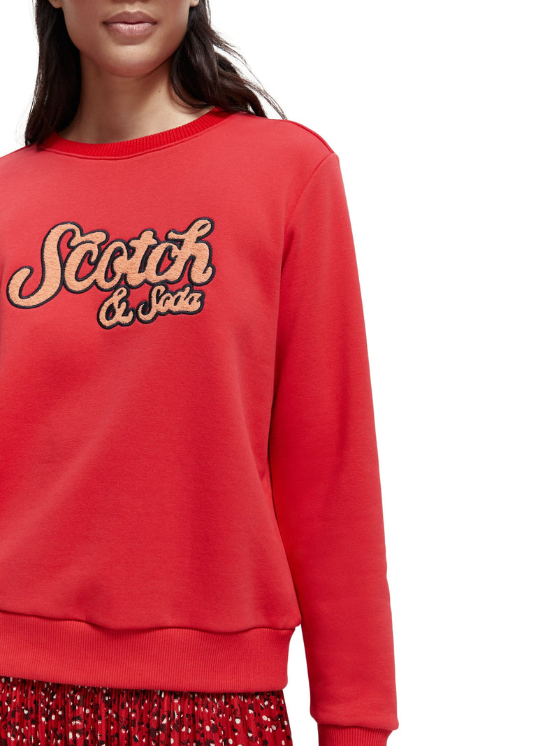 Scotch & Soda Regular Fit Crew Neck Sweater - Electric Red Scotch & Soda