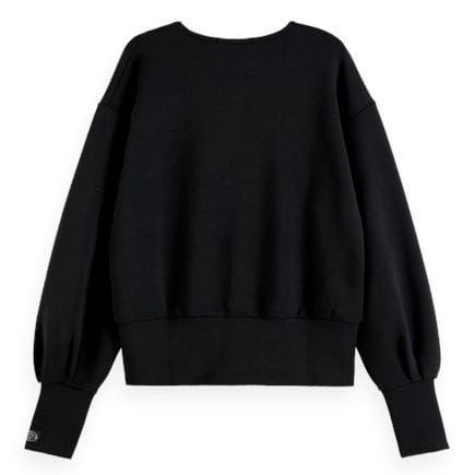 Scotch & Soda Soft Sweat With Open Neck - Black Scotch & Soda