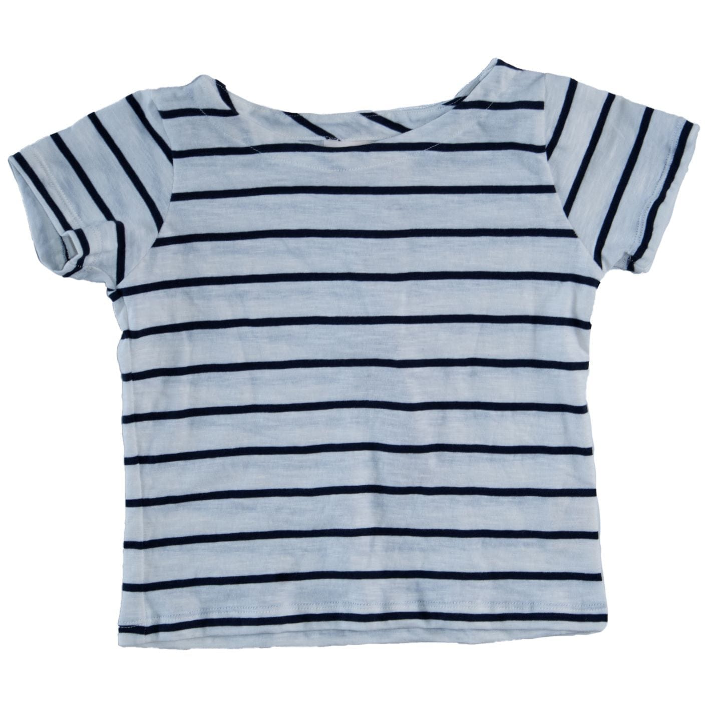 Somebody's Story Kids Boat Neck T-shirt - Ocean and Salt Stripe Somebody's Story