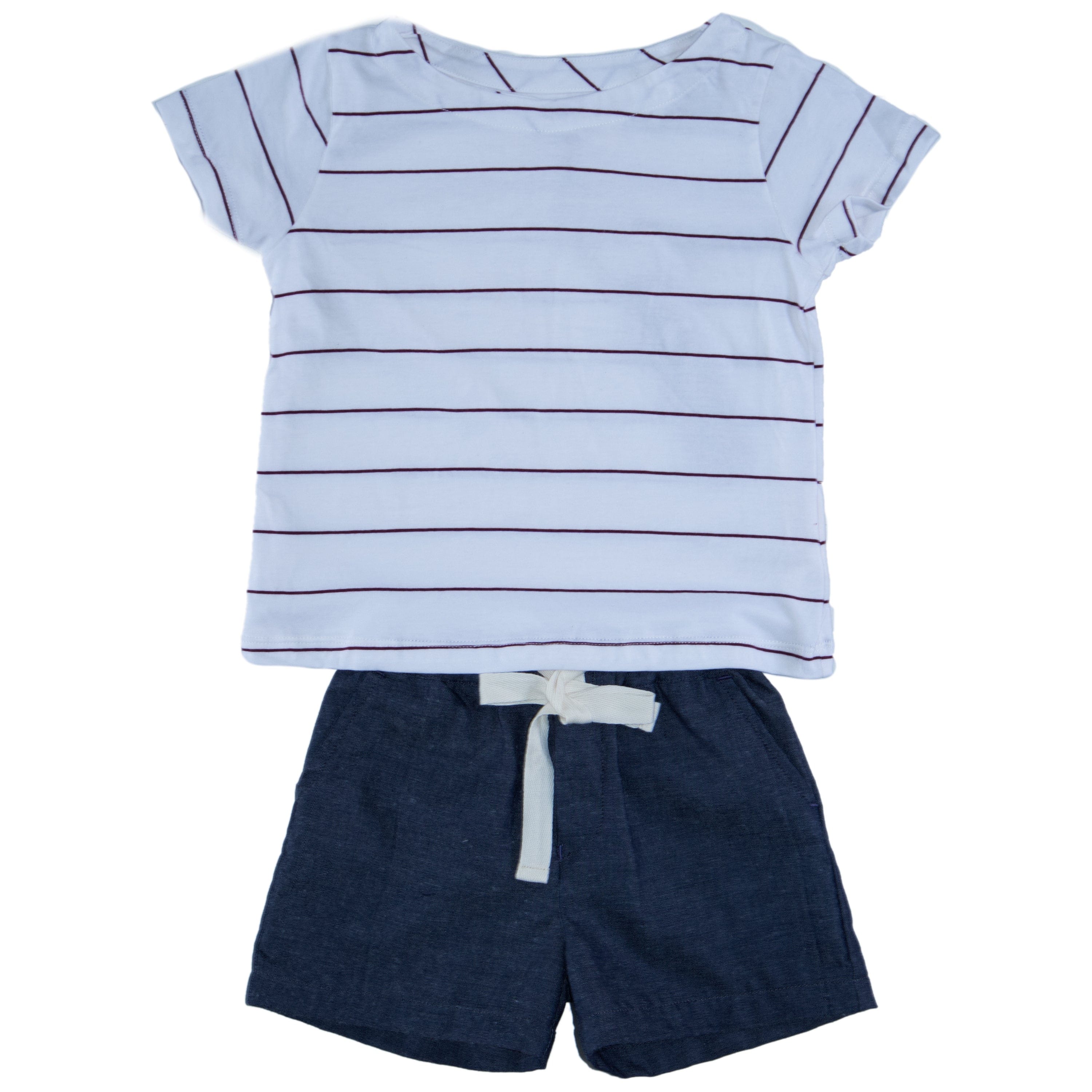 Somebody's Story Kids Boat Neck T-shirt - Wild Berry and Salt Stripe Somebody's Story