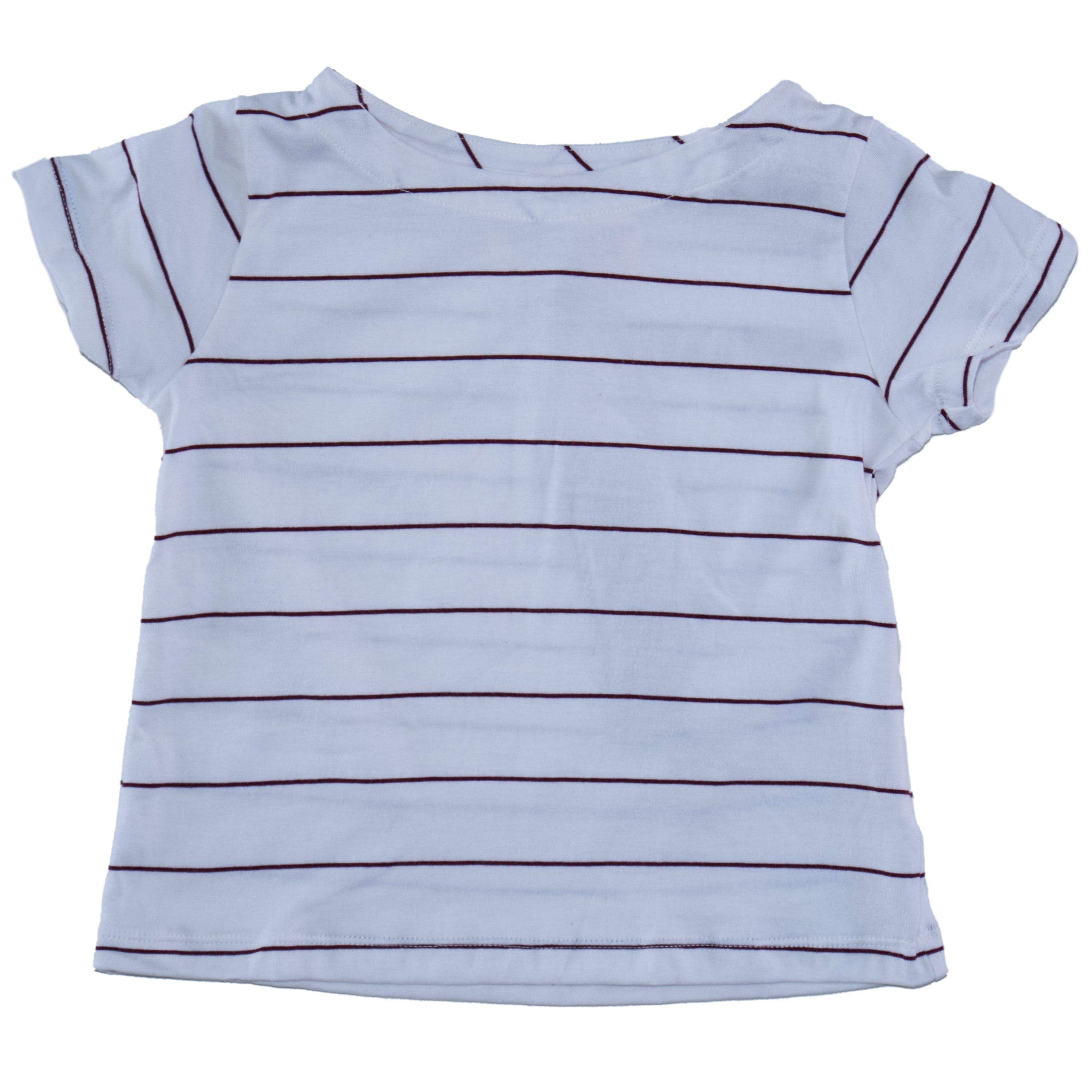 Somebody's Story Kids Boat Neck T-shirt - Wild Berry and Salt Stripe Somebody's Story