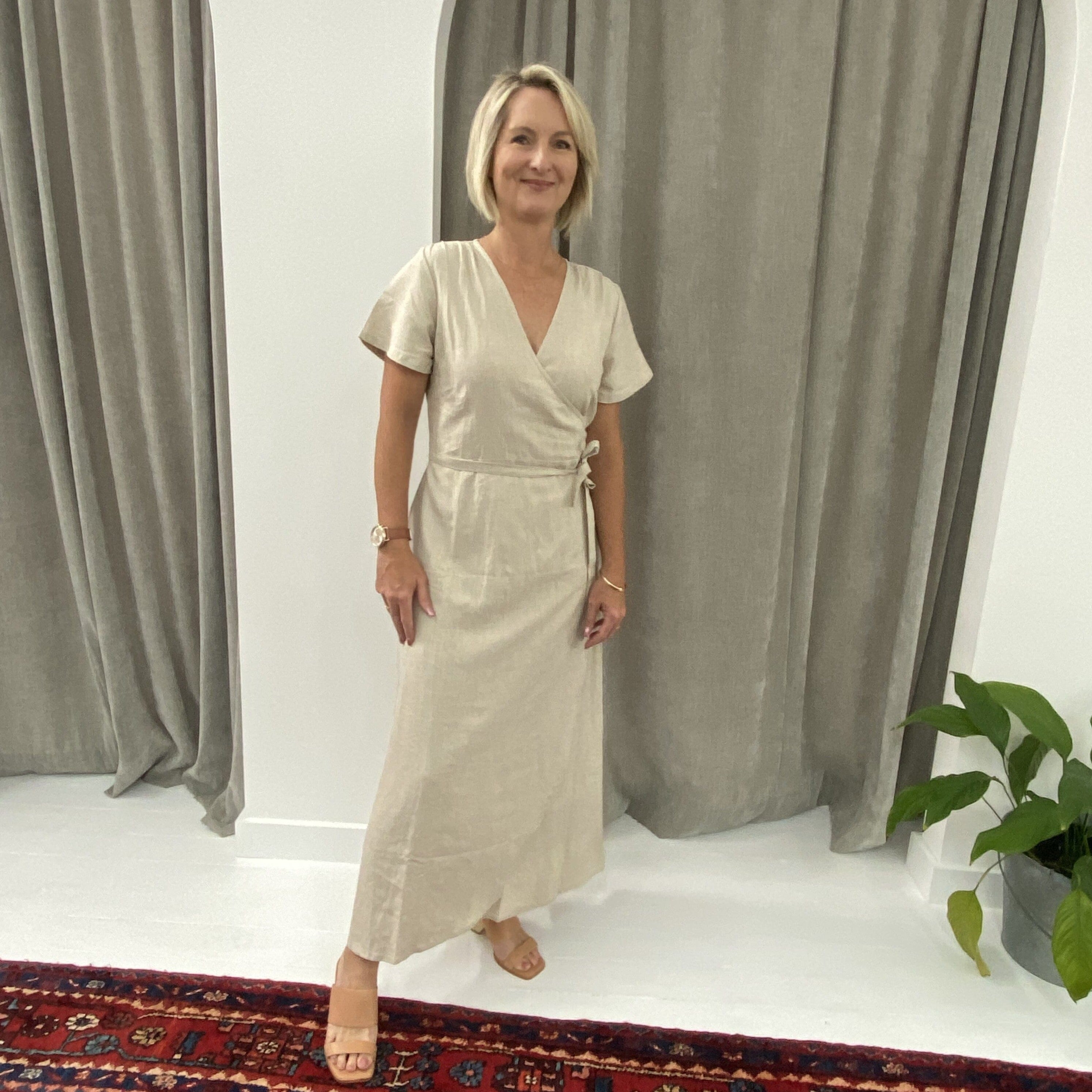 Somebody's Story Wrap Dress - Natural Somebody's Story