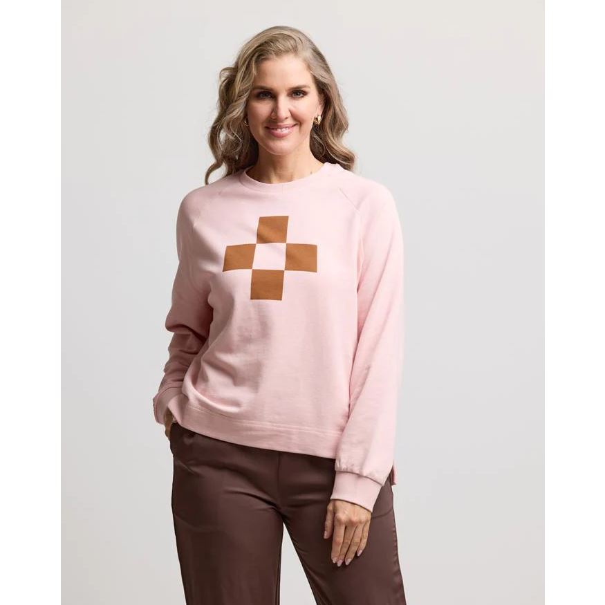 Stella + Gemma Nico Sweater - Blush Check Stella + Gemma