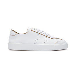 Superga - 2843 Club S Raw Cut Leather - White/Orange Dusty Superga