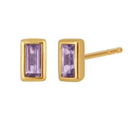 Temple of the Sun Leda Studs Amethyst Gold Temple of the Sun