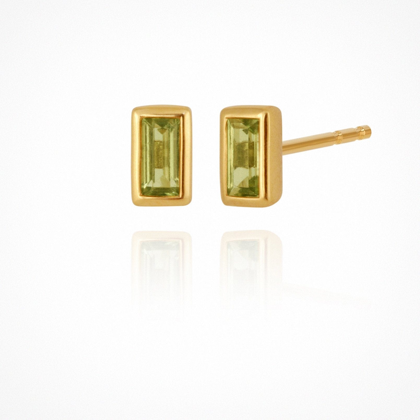 Temple of the Sun Leda Studs - Peridot Gold Temple of the Sun