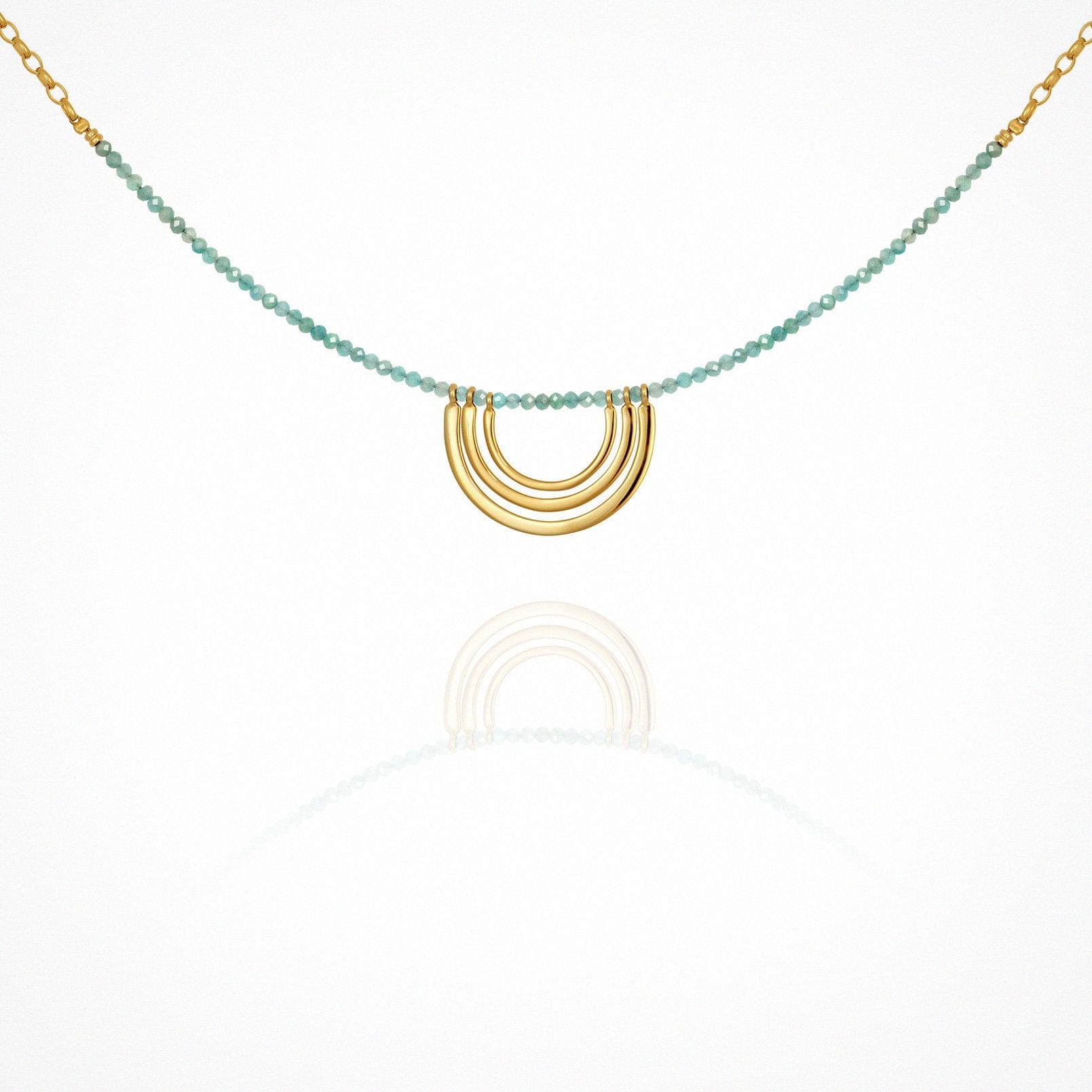 Temple of the Sun Milos Necklace - Amazonite Gold Temple of the Sun