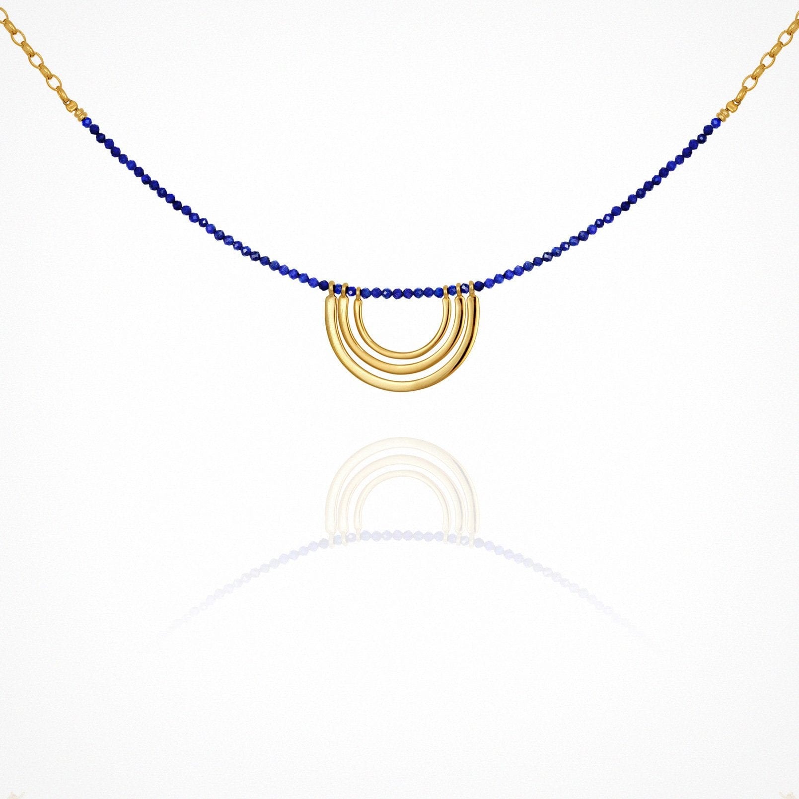 Temple of the Sun Milos Necklace - Lapis Gold Temple of the Sun