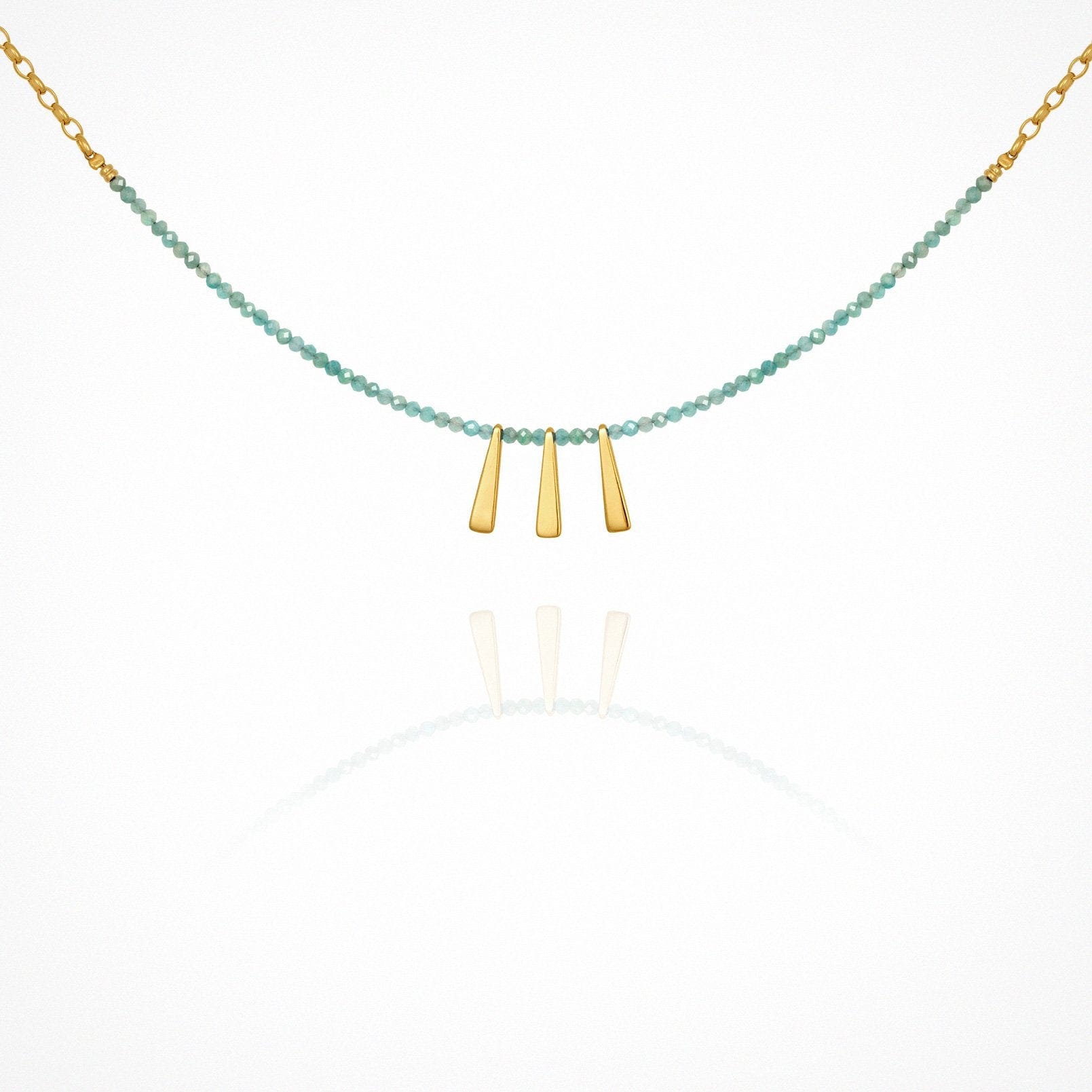 Temple of the Sun Naxos Necklace - Amazonite Gold Temple of the Sun