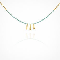 Temple of the Sun Naxos Necklace - Amazonite Gold Temple of the Sun