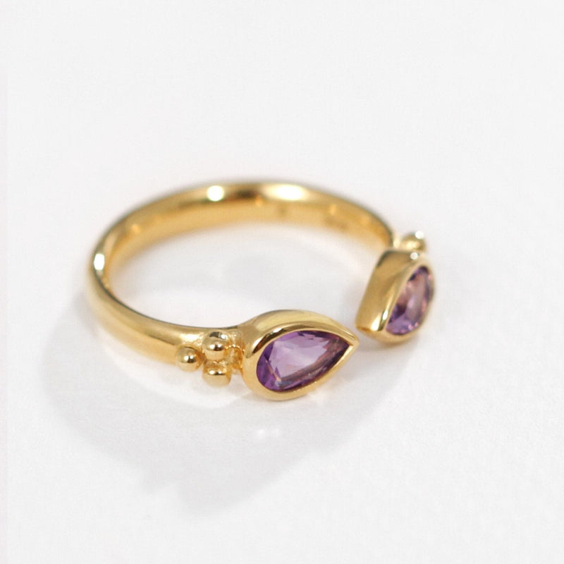 Temple of the Sun Sarra Ring - Amethyst Gold Temple of the Sun