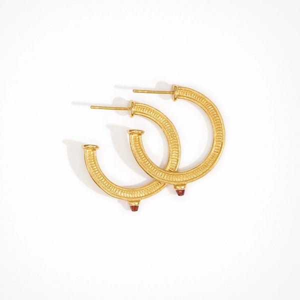 Temple of the Sun Vulcan Hoop Earrings Gold Temple of the Sun