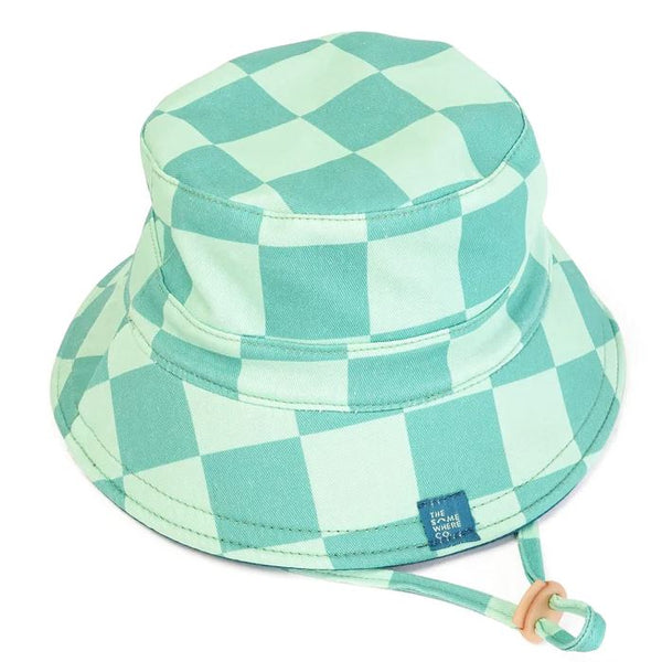 The Somewhere Co Reversible Mini Bucket Hat - Blue & Mint The Somewhere Co