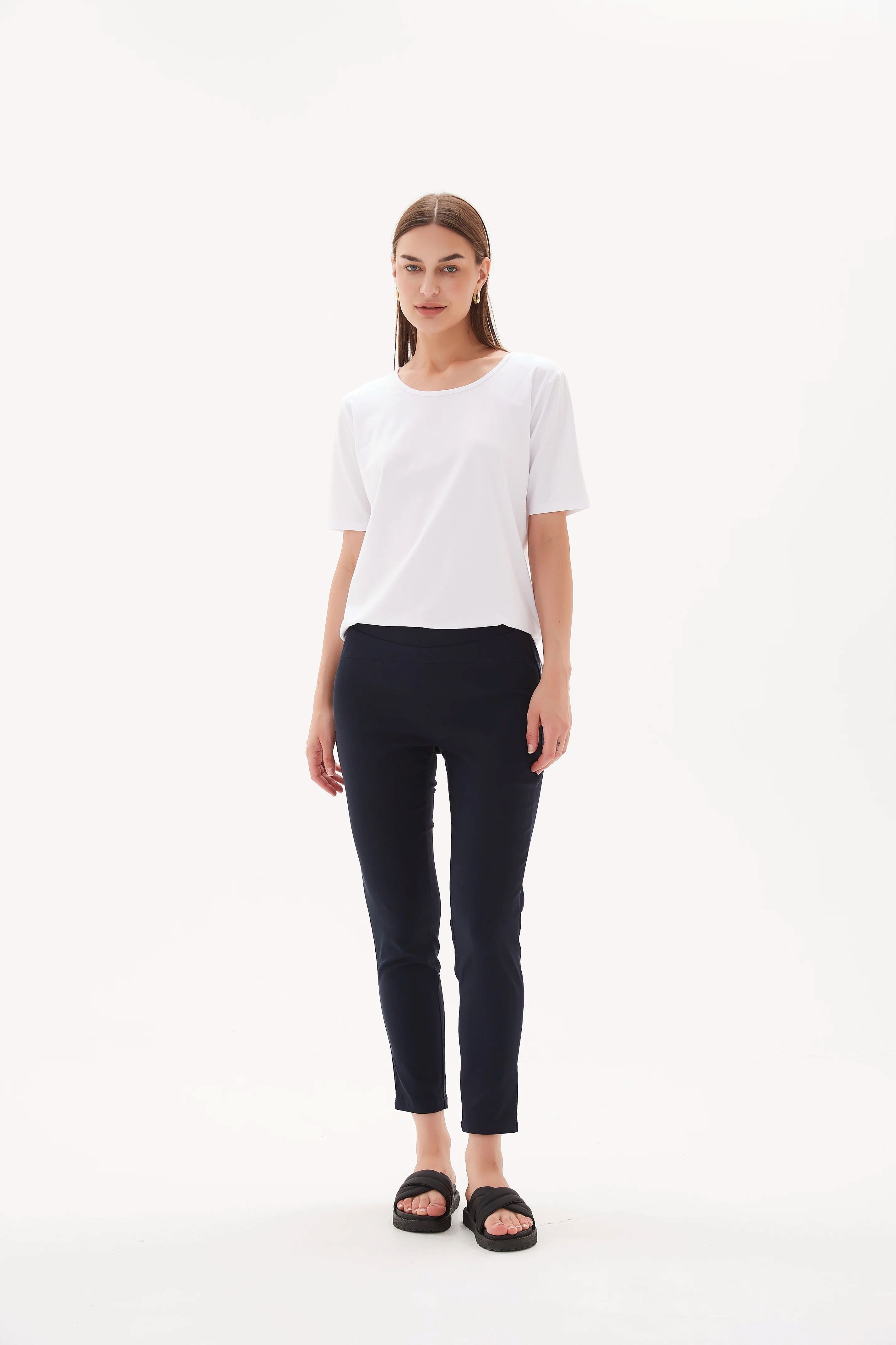 Tirelli Straight Crop Pant High Ankle - Navy Tirelli