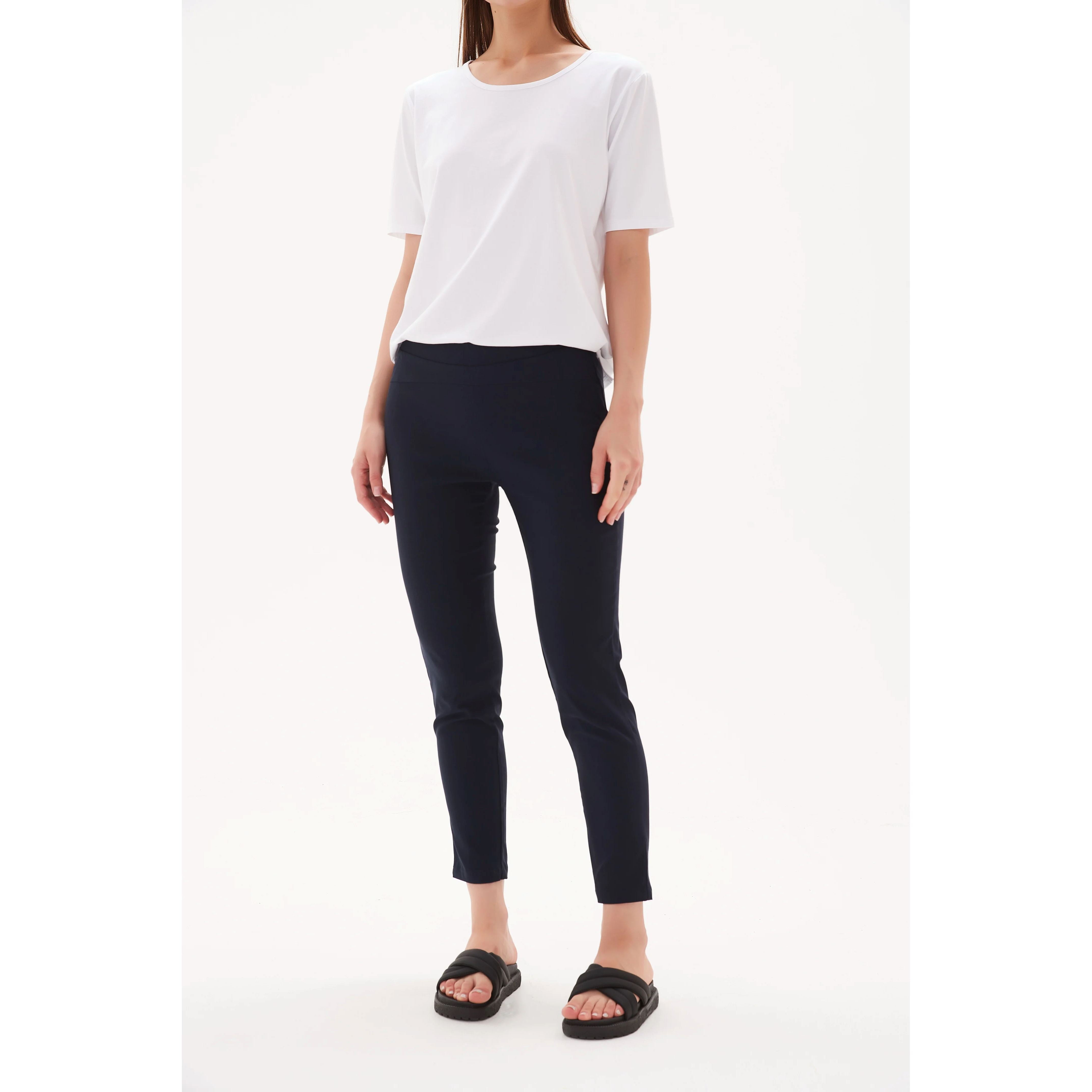 Tirelli Straight Crop Pant High Ankle - Navy Tirelli