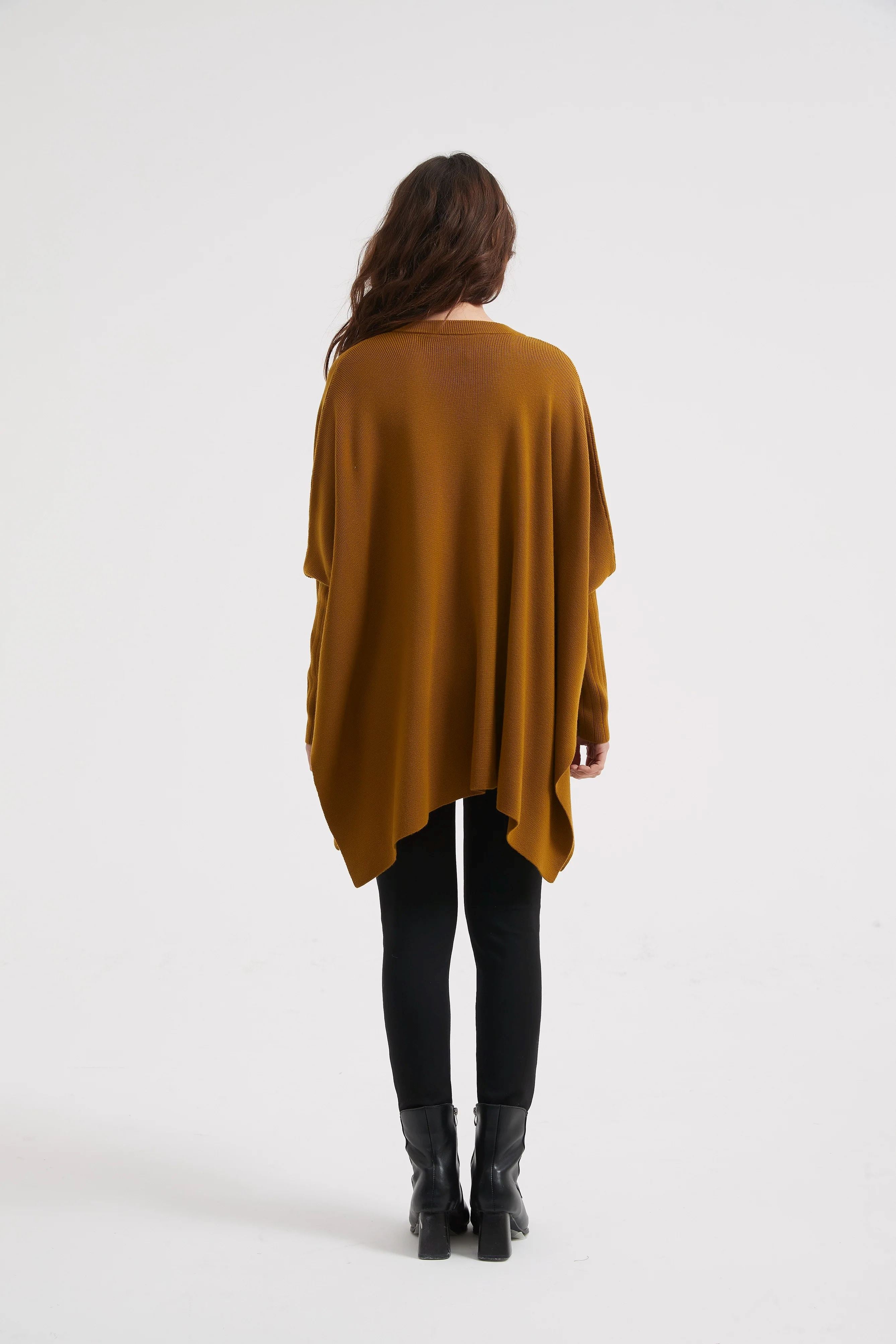 Tirelli V Neck Boxy Knit Jumper - Sepia Tirelli