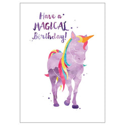 Unicorn Watercolour Greeting Card Candlebark Creations